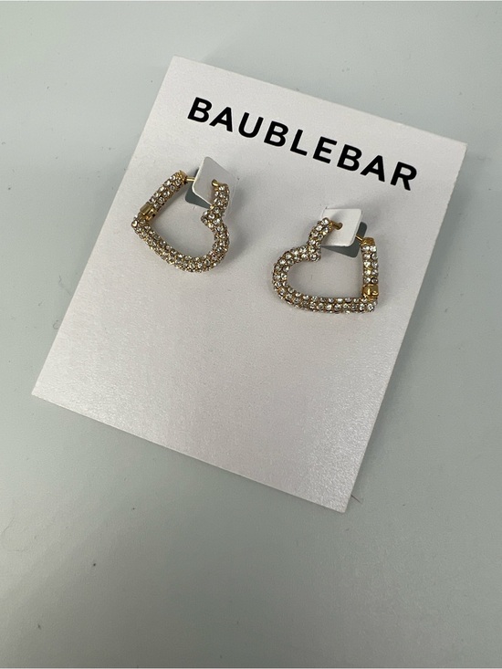 BaubleBar Jewelry - BaubleBar Gold Crystal Open Heart Stud Earrings